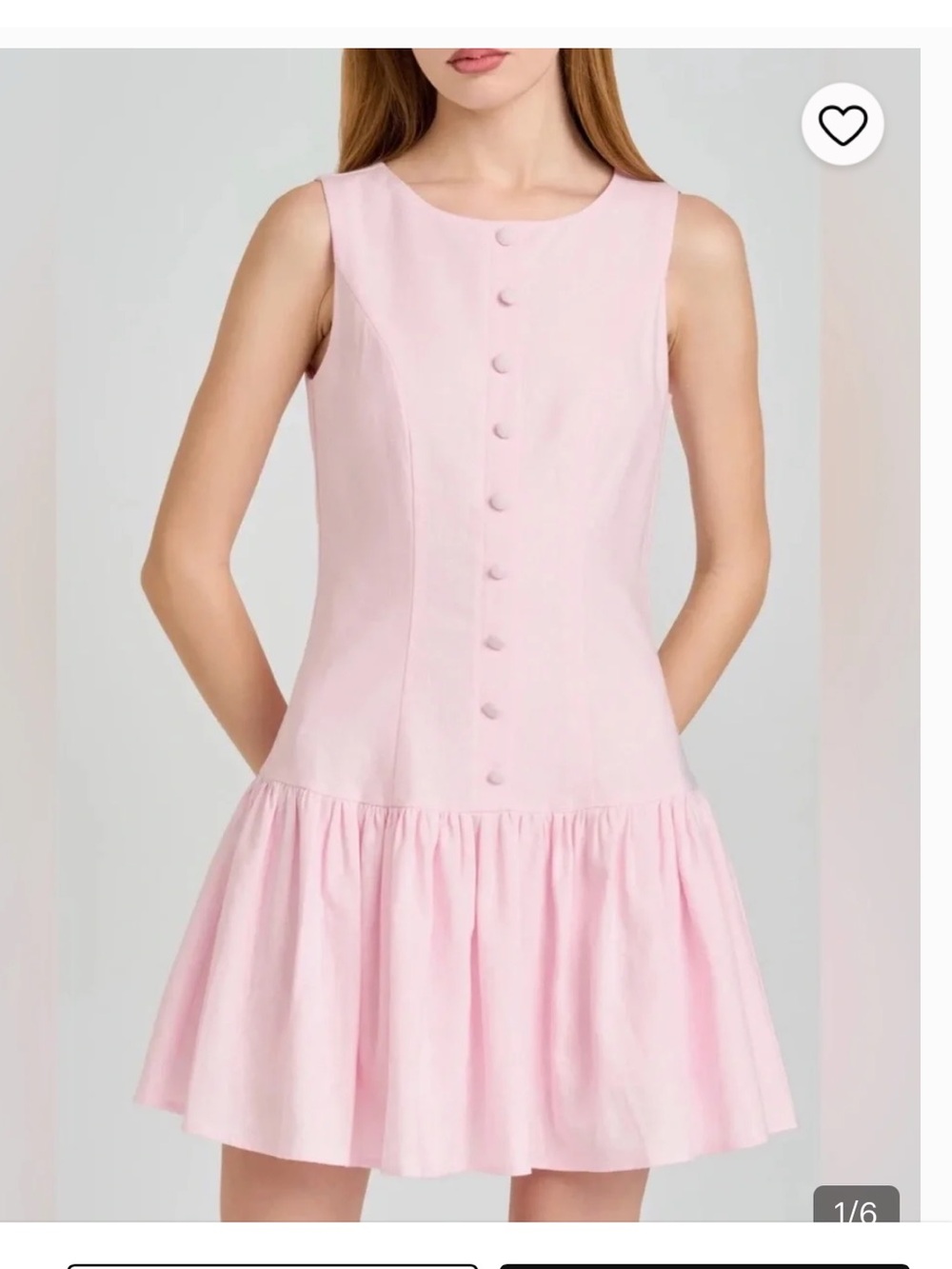 Wayf Martini Linen Blend Ruffle Minidress in Pink